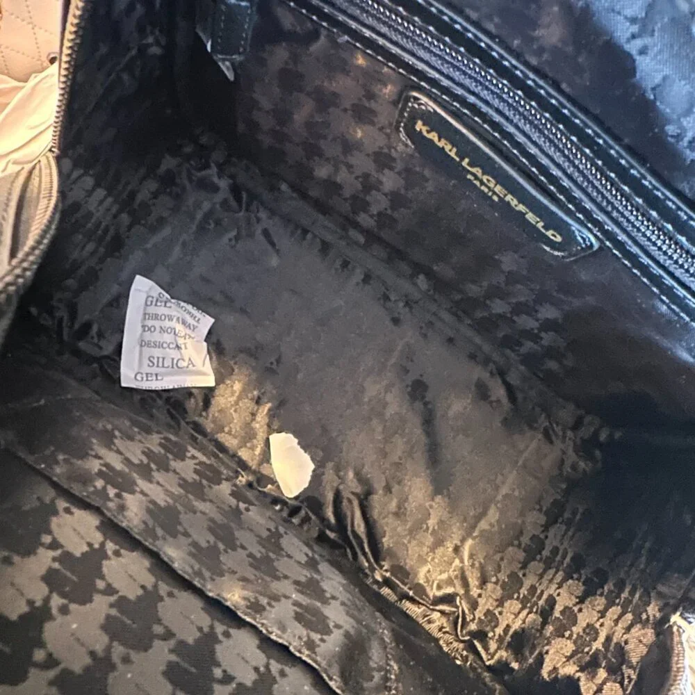 NWT! NEW! Karl Lagerfeld Maybelle Backpack Black with Gold Logo